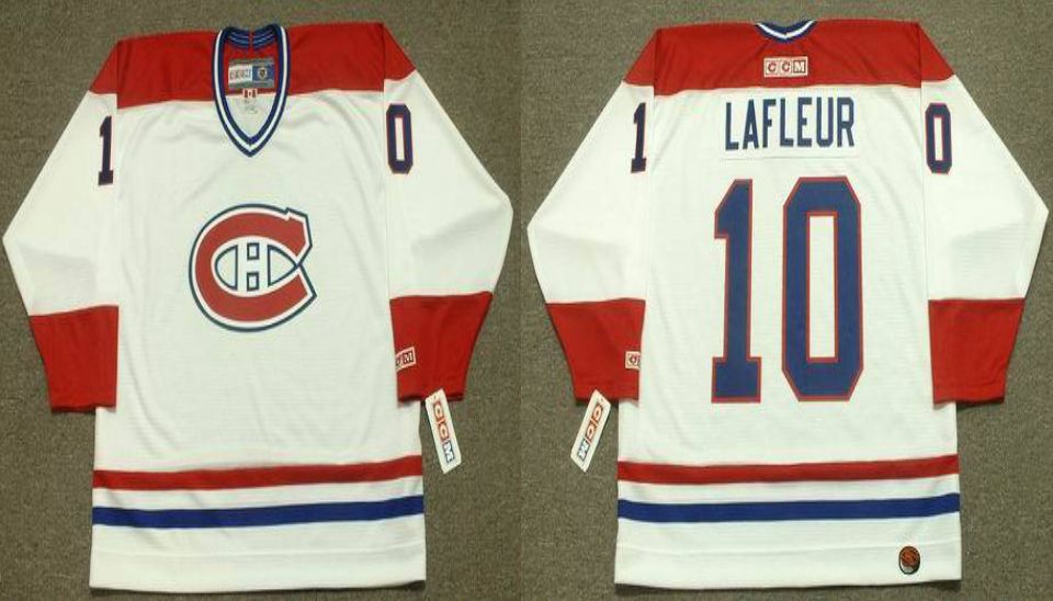 2019 Men Montreal Canadiens #10 Lafleur White CCM NHL jerseys